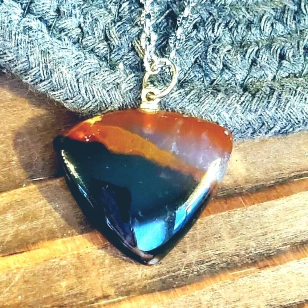 Indian Agate Pendant Necklace - Picture 1 of 7